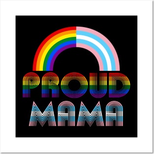 Vintage proud mama flag Rainbow LGBT Transgender pride month Posters and Art